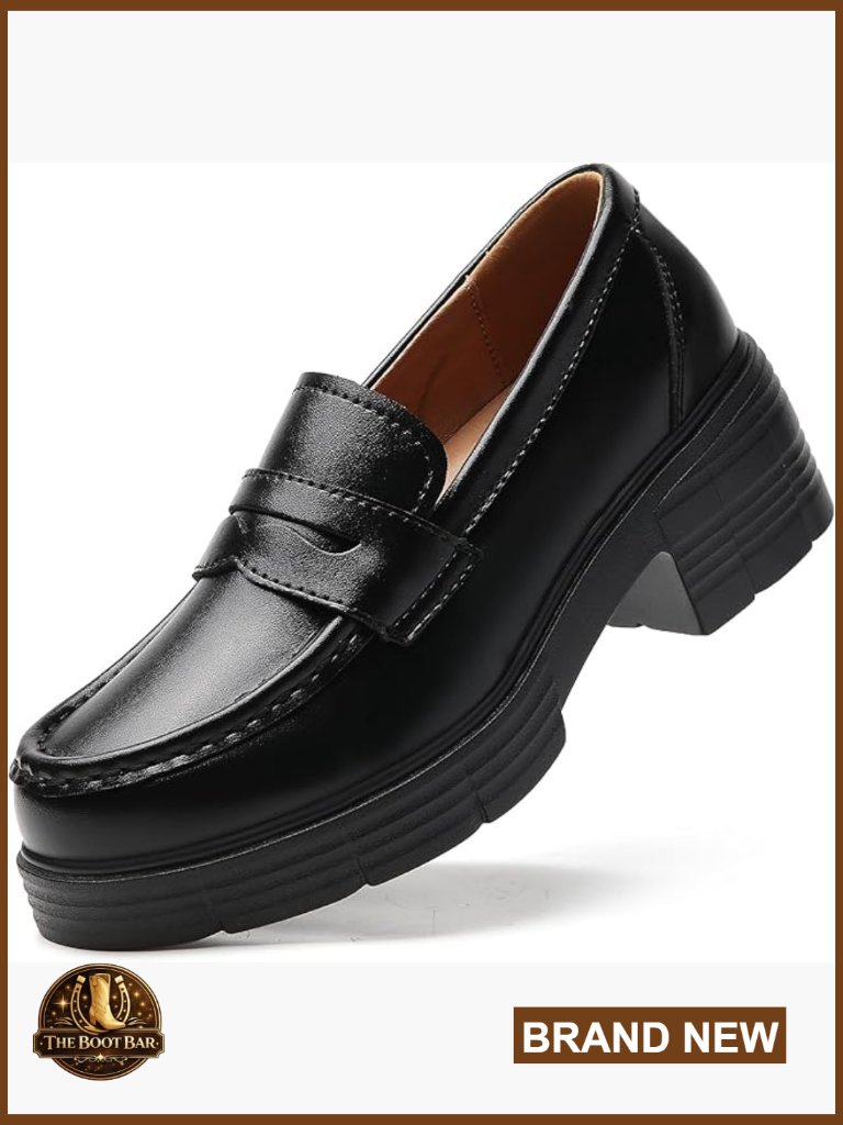 Platform Loafers Women Chunky Slip-On Penny Business Casual